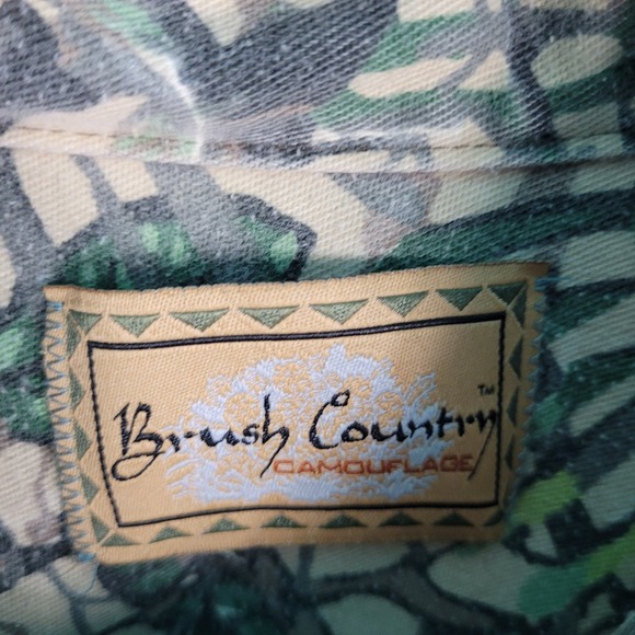 Brush Country Camouflage Shirt Men's XL Green Camo Long Sleeve Button Hunting - Picture 2 of 10